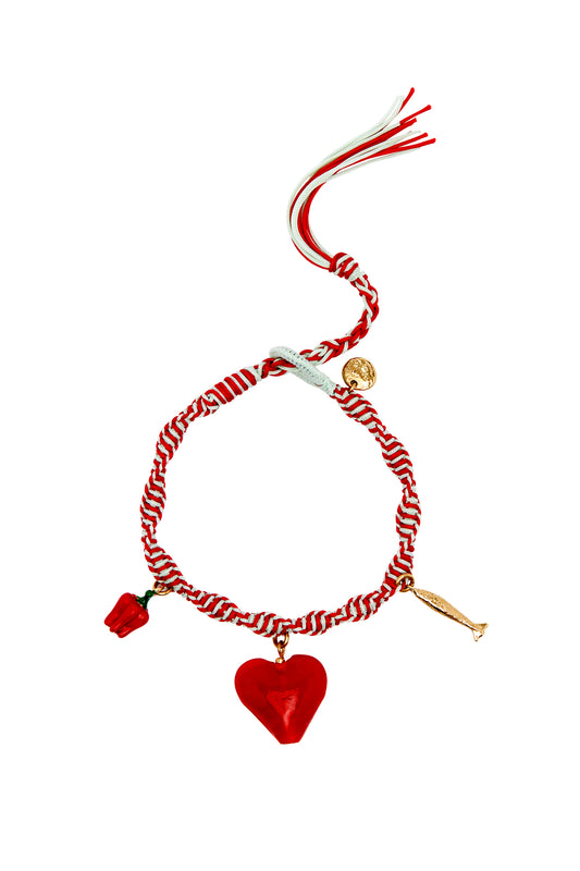 TESORI ROSSA MACRAME CHARM BRACELET