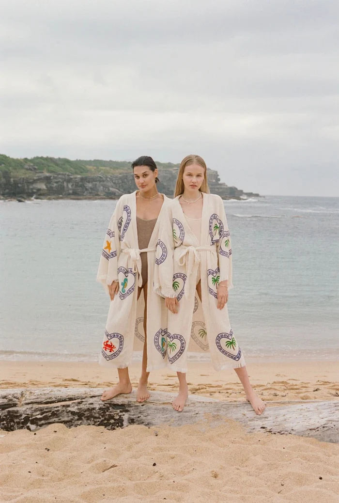 Cie Cie Natural Long Robe - Palm