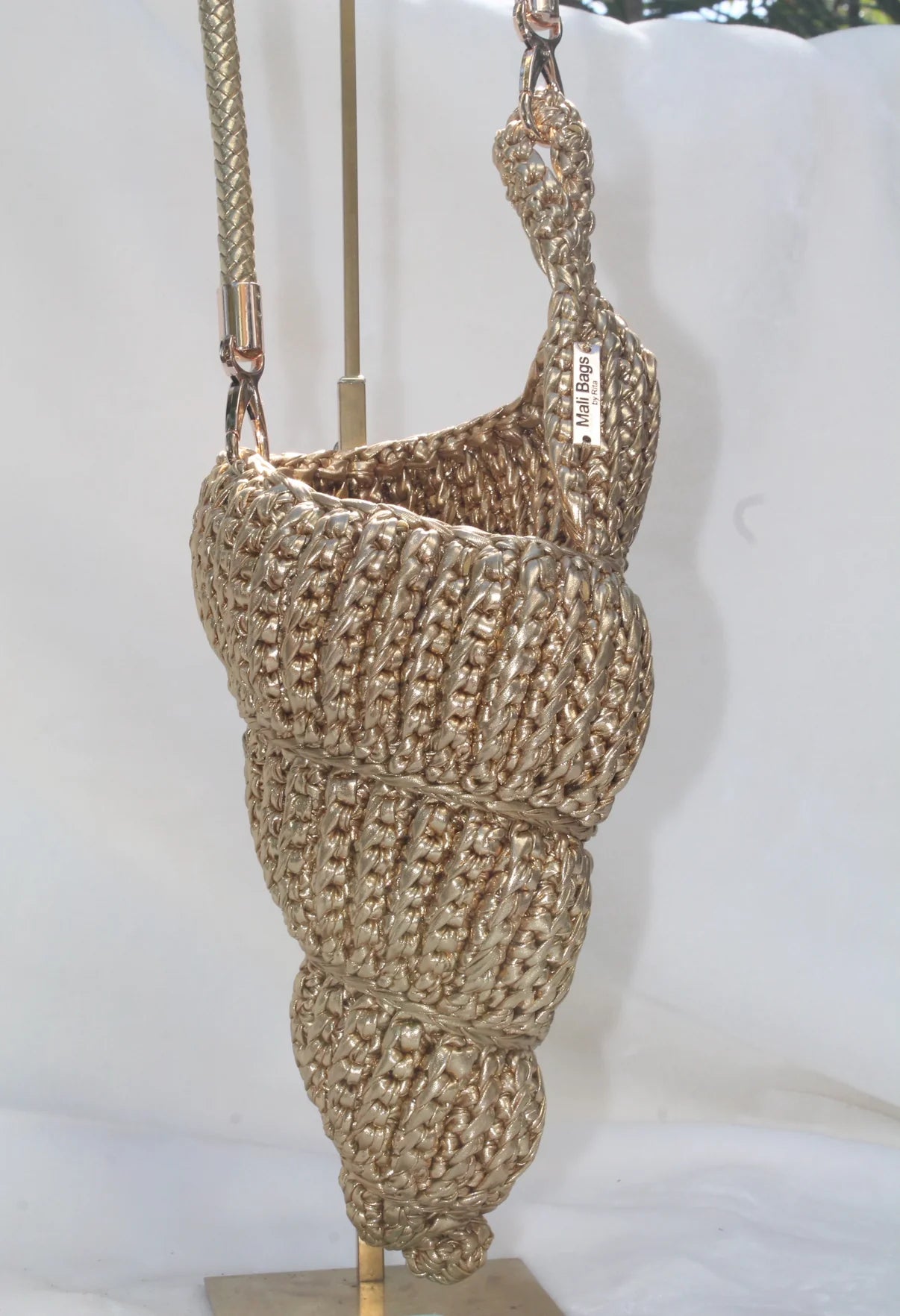 Ariel Cone Seashell Bag (Gold- premium yarn)