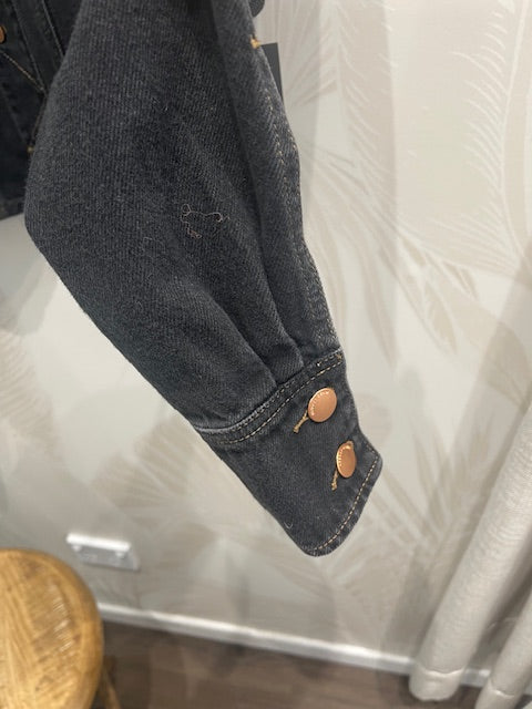 Vivien Denim Jacket - Black Worn