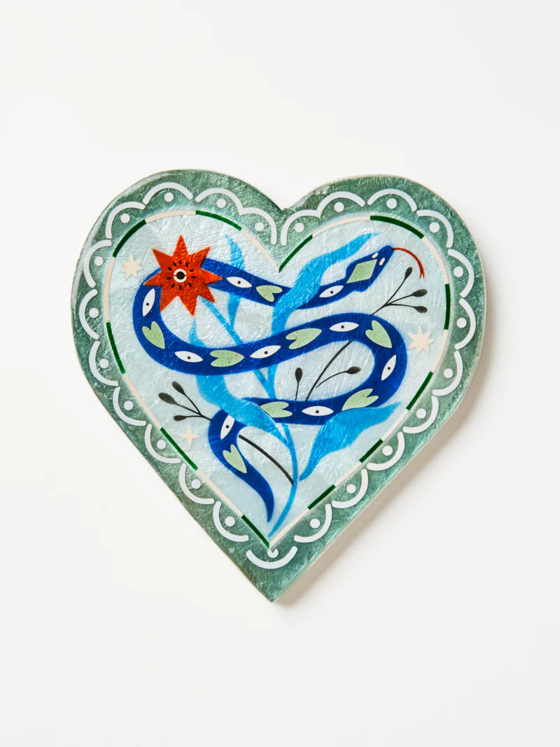 Fable Snake Blue Heart Tile