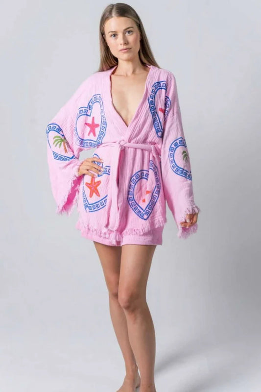 Cie Cie Natural Midi Robe - Palm (Orchid Bloom)
