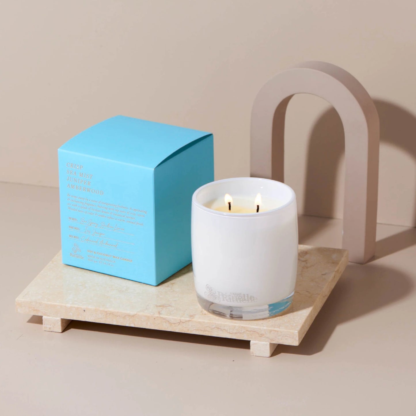 Crisp Sea Mist, Juniper, Amberwood Scented Soy Candle | 400gm