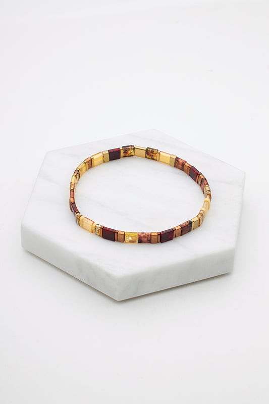 Tile Bracelet - Burnt Amber