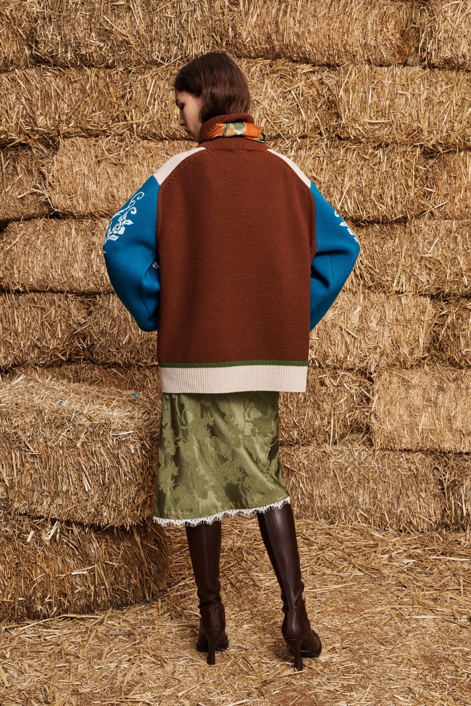 Lasso Patchwork Knit Sweater