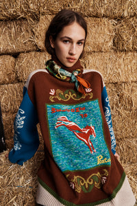 Lasso Patchwork Knit Sweater