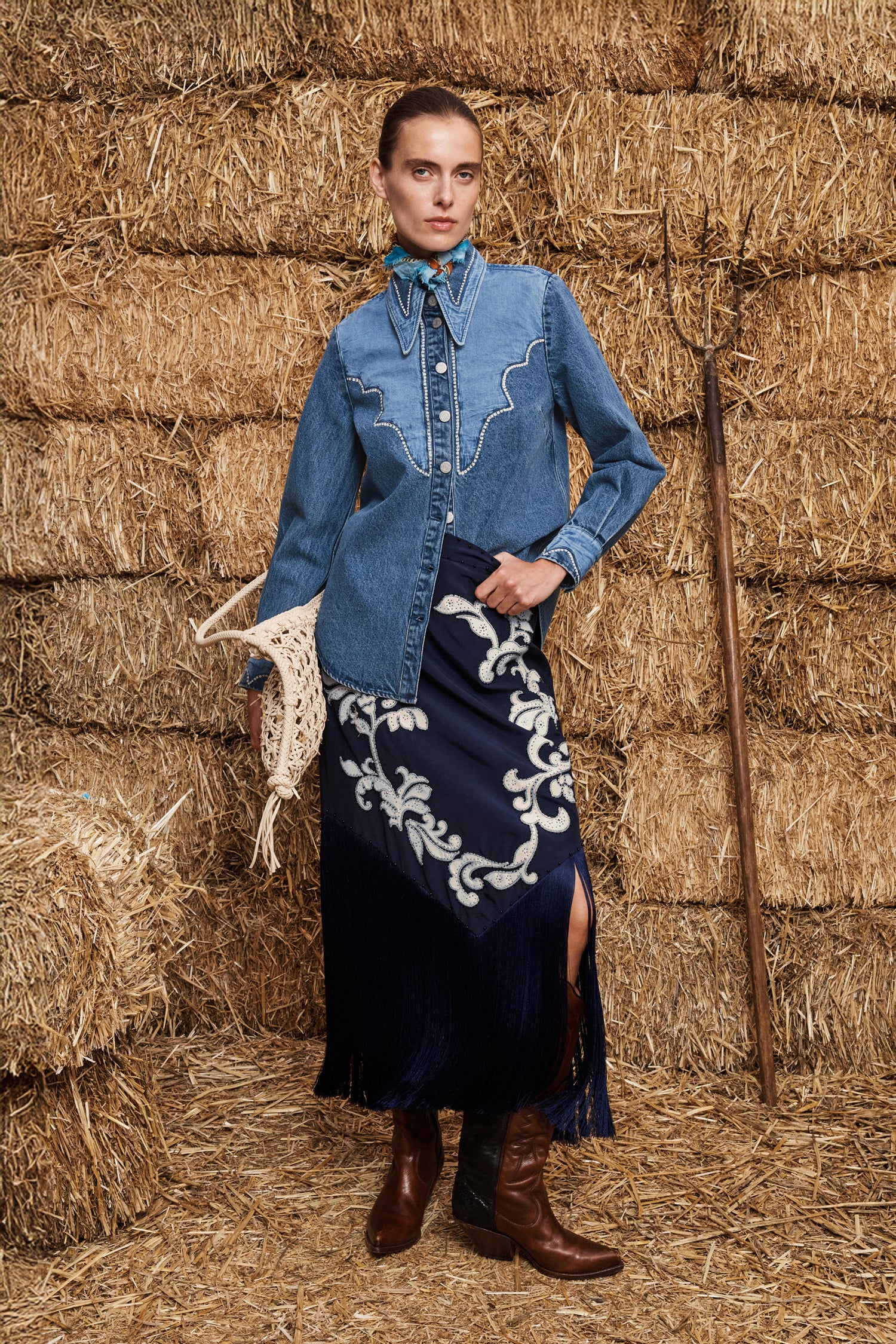 Jesse Denim Applique Shirt