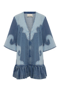 Jesse Denim Applique Mini Dress