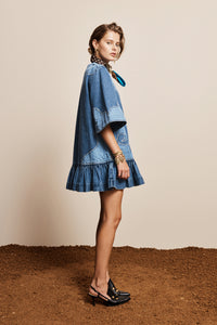 Jesse Denim Applique Mini Dress