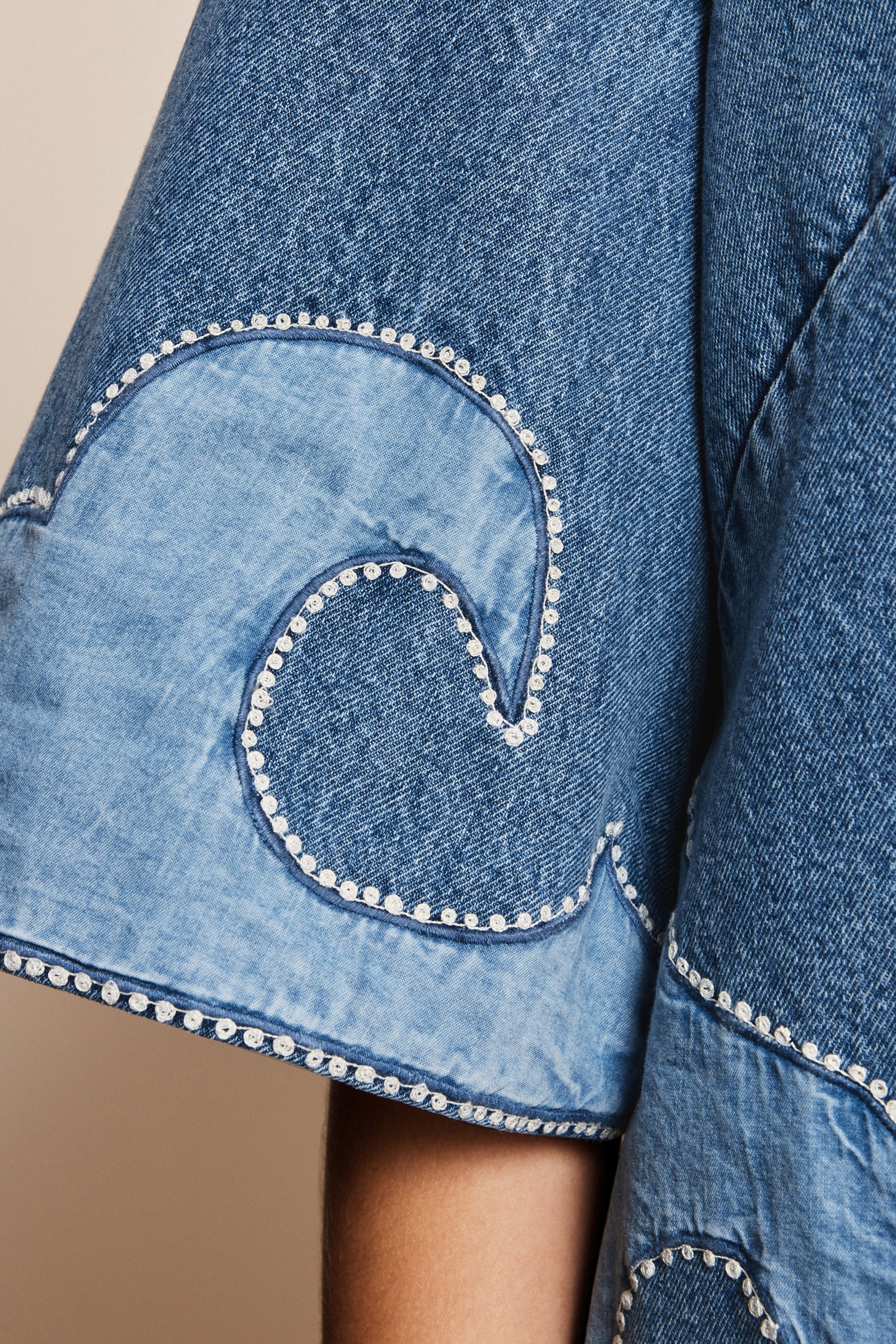 Jesse Denim Applique Mini Dress