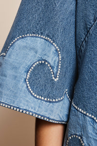 Jesse Denim Applique Mini Dress