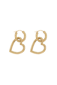 Django Rope Heart Hoop Earrings