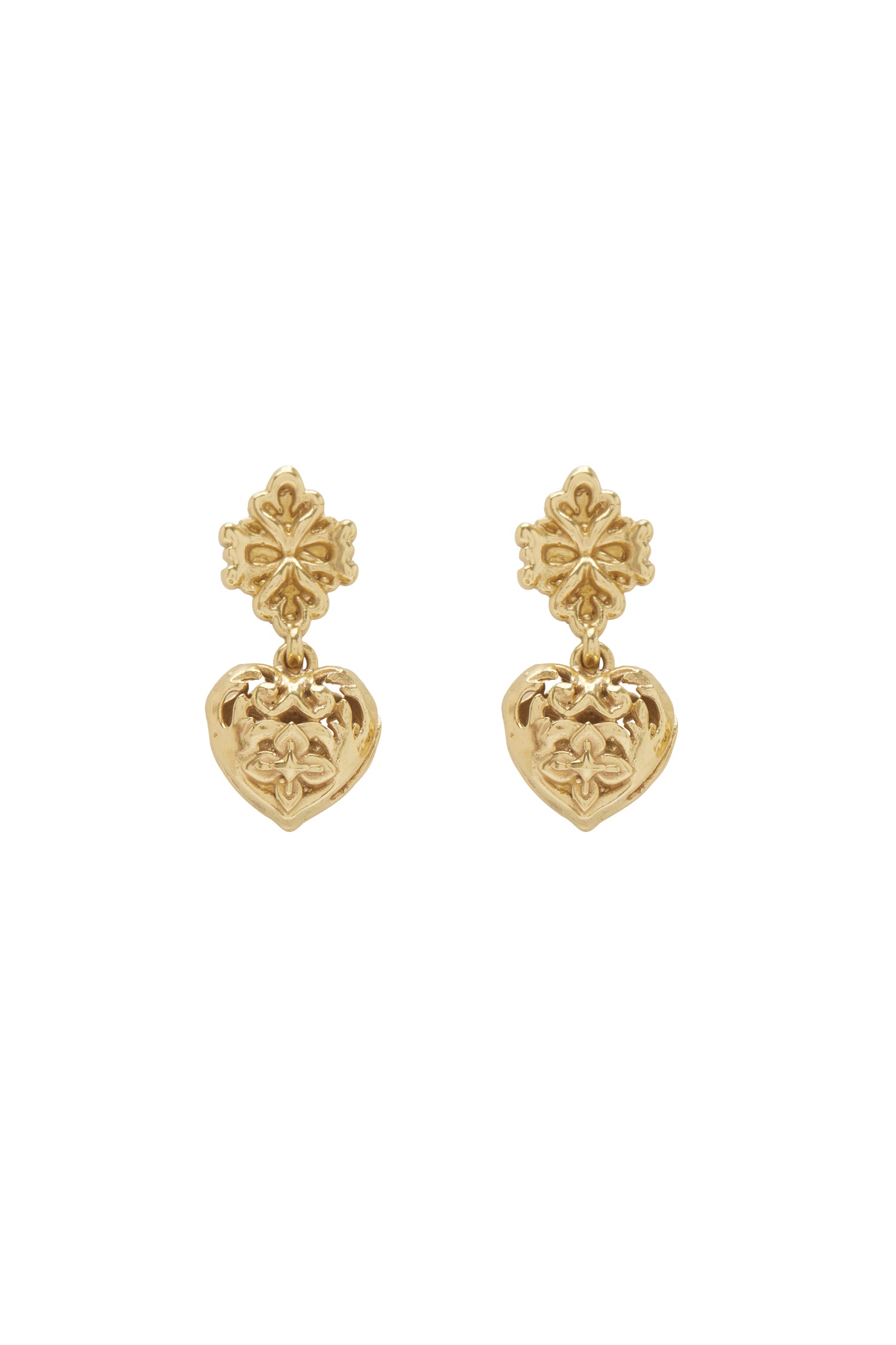 Django Filigree Heart Drop Earrings