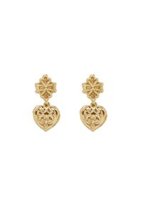 Django Filigree Heart Drop Earrings