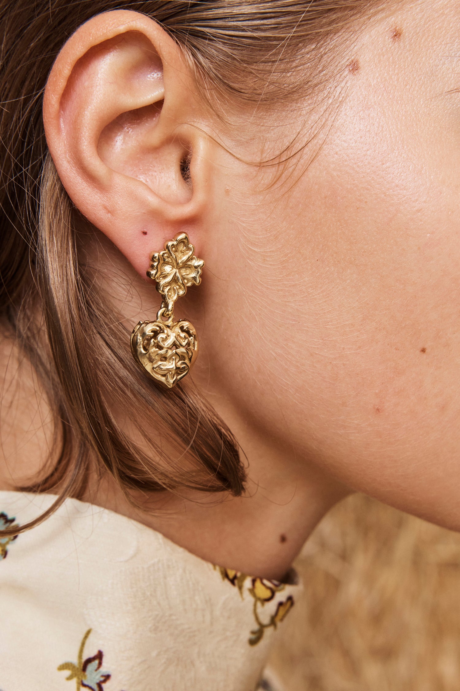Django Filigree Heart Drop Earrings