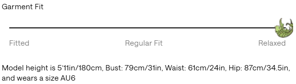 Size Guide for Acacia Cropped Shirt