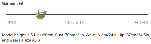 Size Guide for Acacia Short