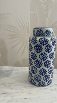 AIRLIE PORCELAIN BLUE CORAL JAR