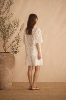 Applique Tie Front Top - Bianca Ornato