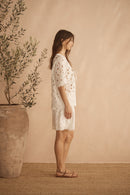 Applique Tie Front Top - Bianca Ornato