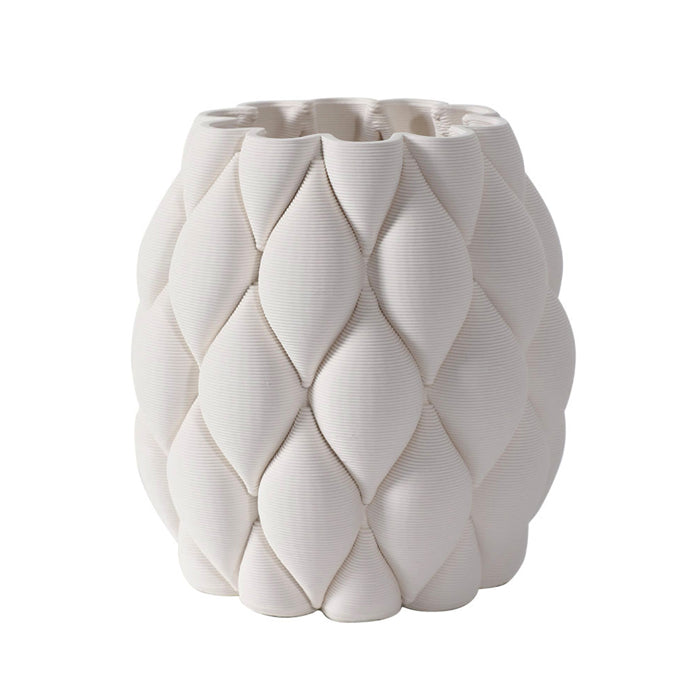White Quilted Vase (Small)