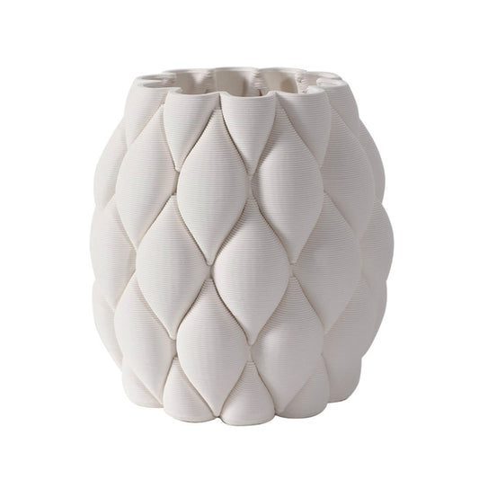 White Quilted Vase (Small)