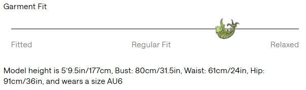 Size Guide for CHARLIE MINI DRESS