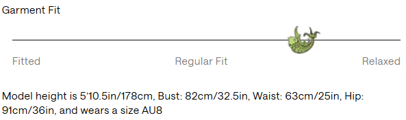 Size Guide for CHARLIE PANT