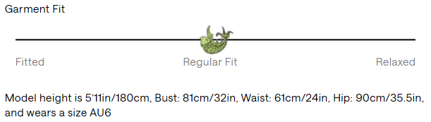 Size Guide for Clemenza Spliced Mini Dress