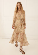 Damask Button Through Gown