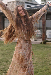 Damask Button Through Gown