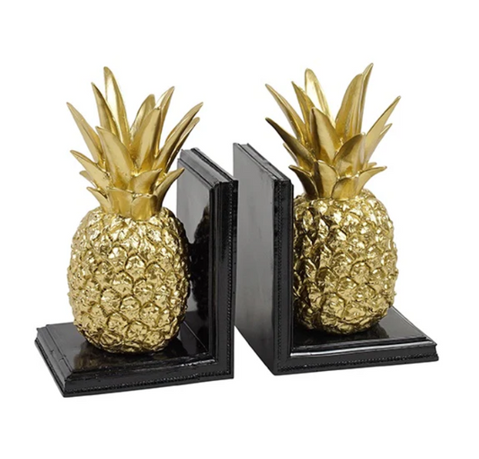 Gold Pineapple Bookends