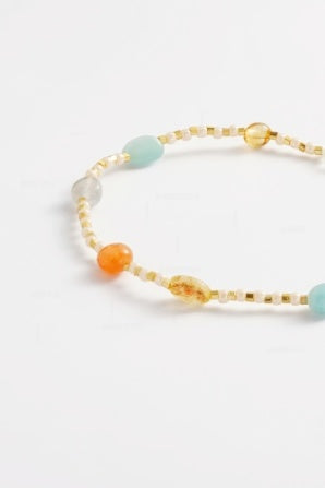 Harriette Bracelet - Aqua/Coral