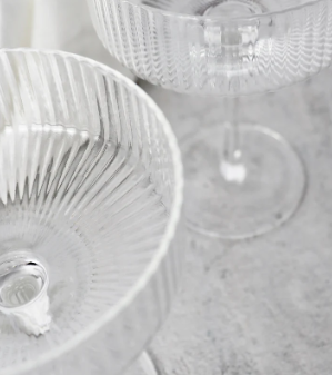 Hazel Ribbed Cocktail Coupe Glass (Set of 2)