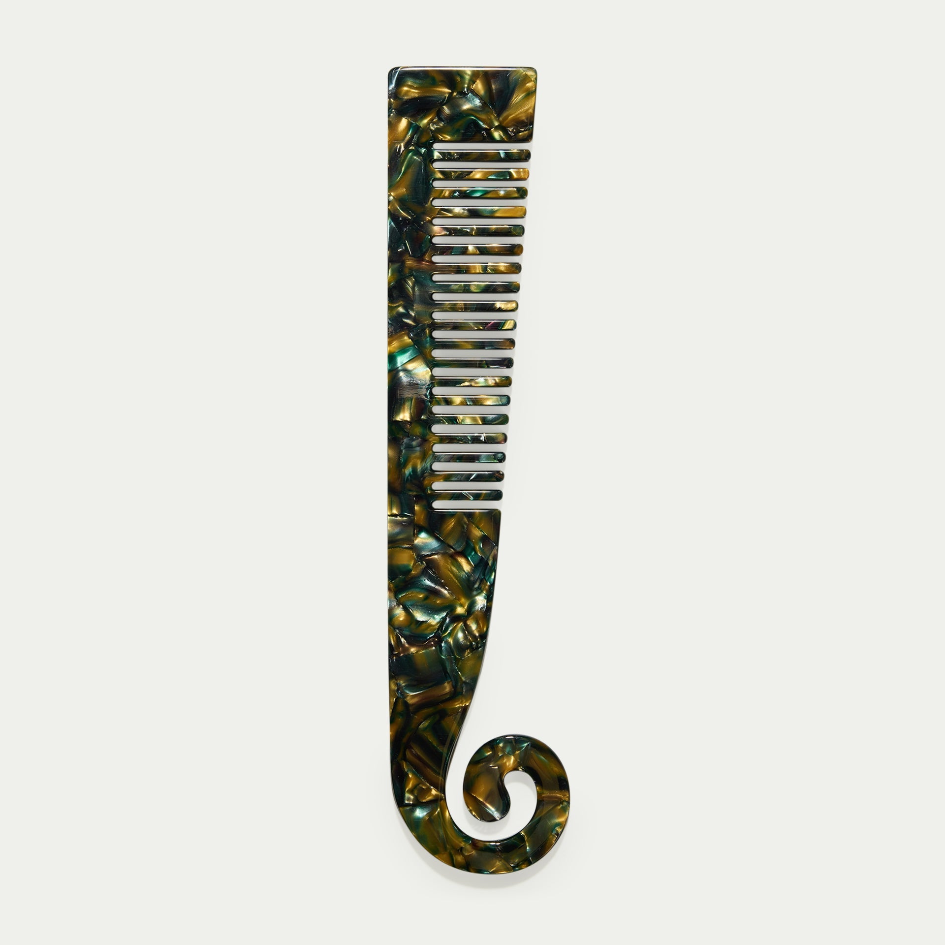 Swirl Comb - Green Tortoise Shell