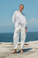 LINEN TEE - WHITE