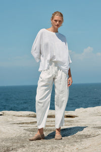LINEN TEE - WHITE