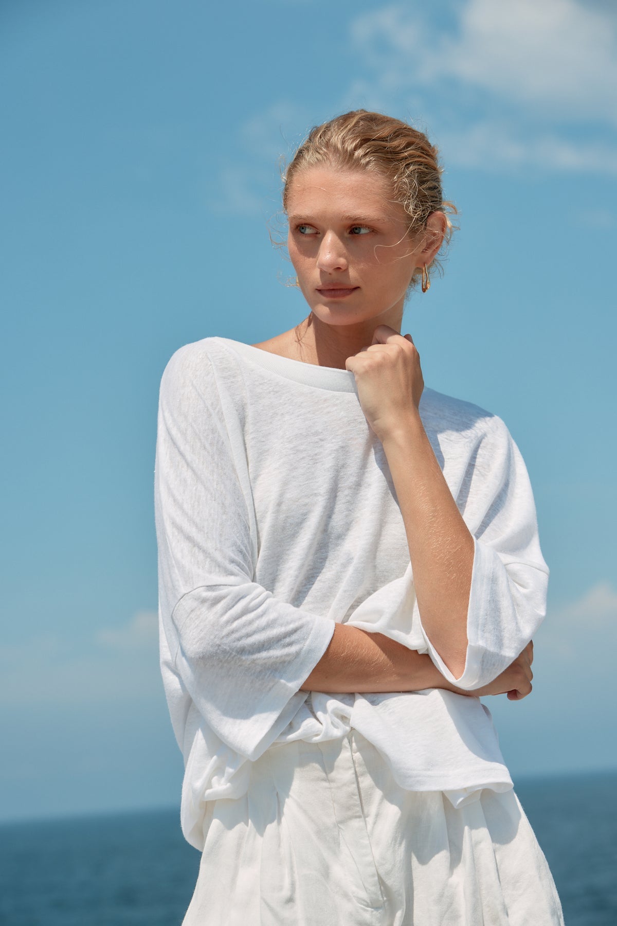 LINEN TEE - WHITE