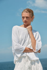 LINEN TEE - WHITE