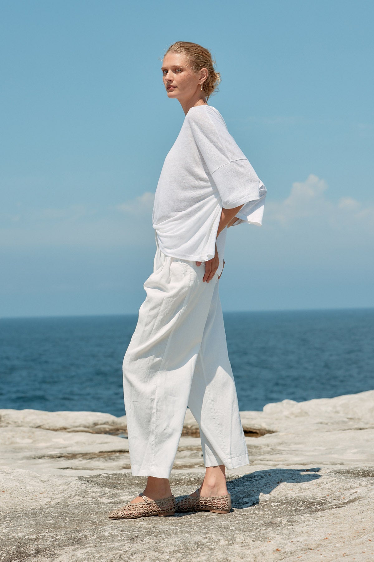 LINEN TEE - WHITE