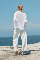 LINEN TEE - WHITE