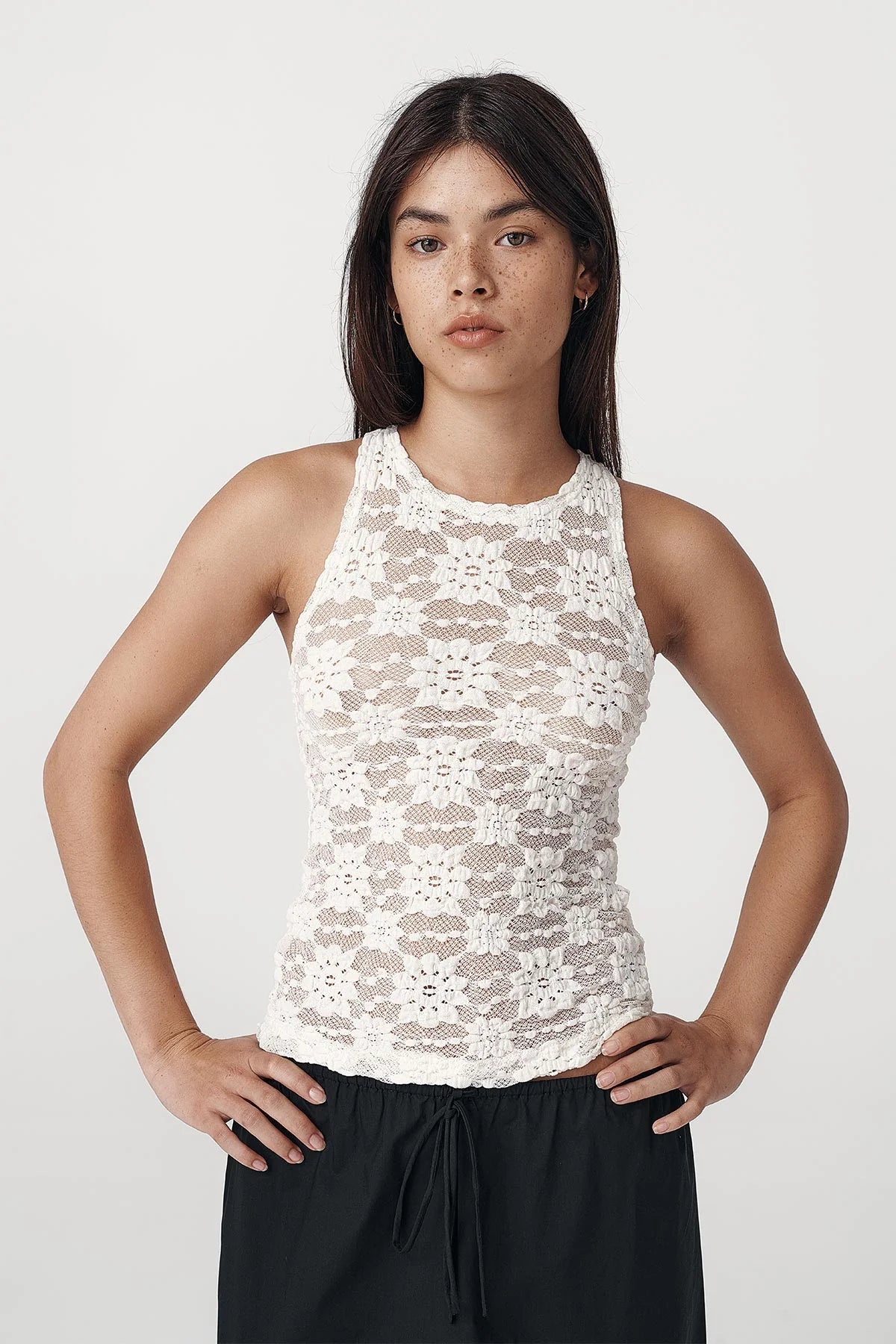 SLOANE SUNFLOWER LACE TANK