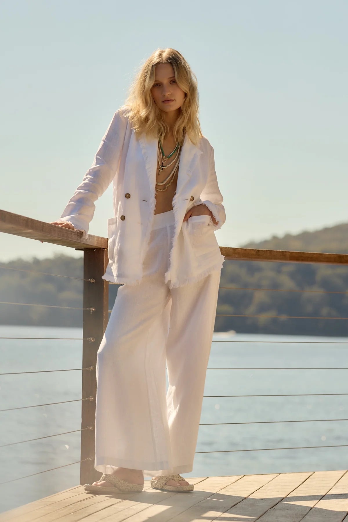 Linen Fringe Jacket