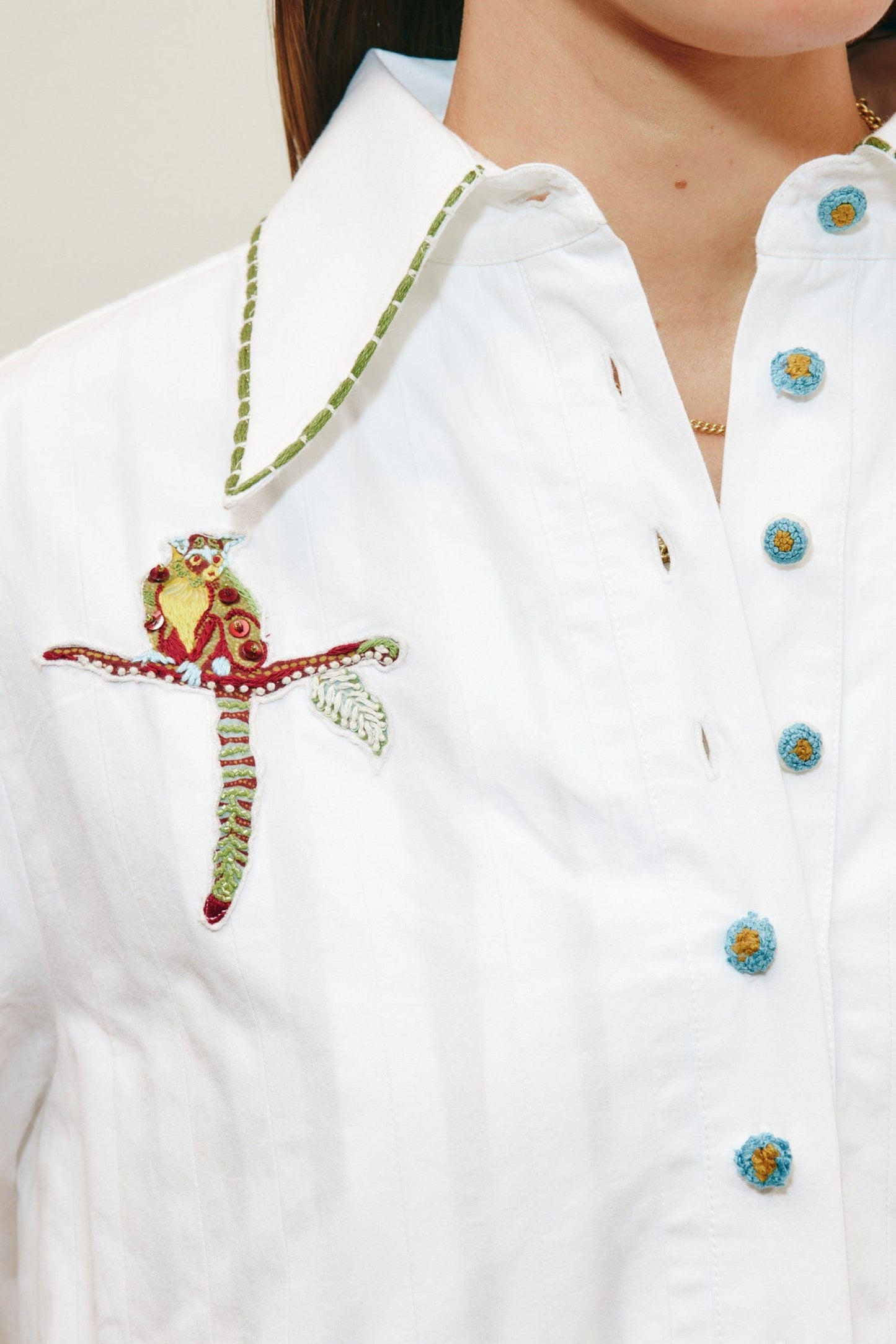Camelia Embellished Shirtdress
