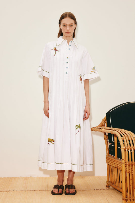 Camelia Embellished Shirtdress