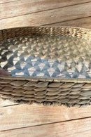 Water Hyacinth Glass Serving Tray