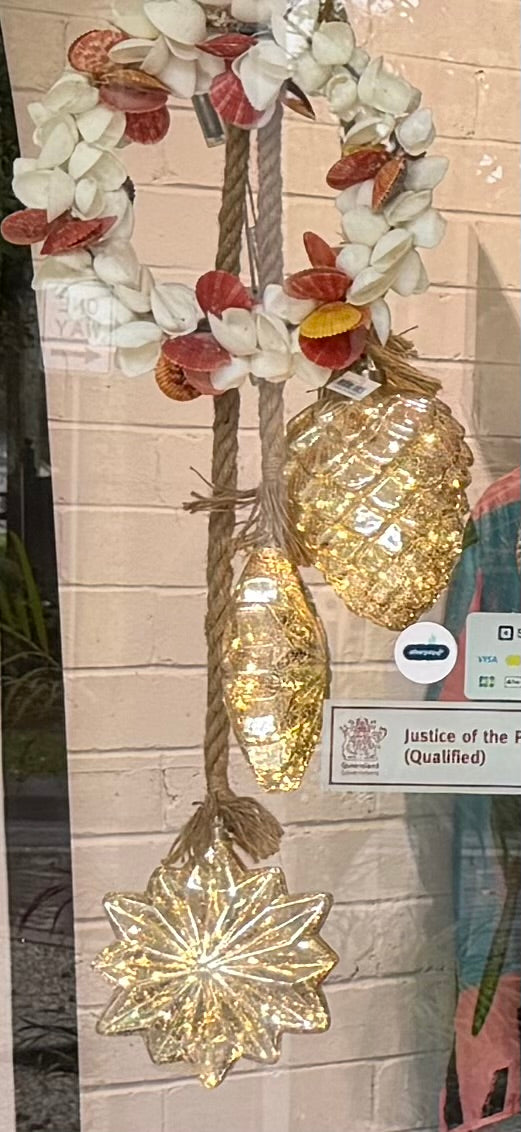 Christmas Decoration - Glass Decor on Rope