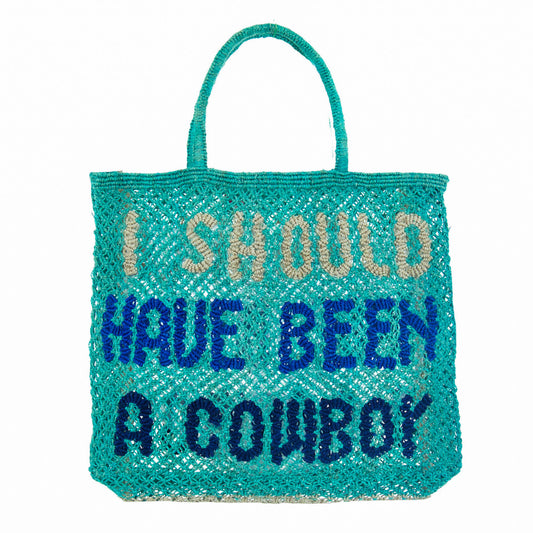 I should have been a cowboy Jute Bag