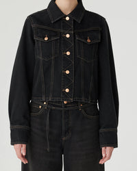 Vivien Denim Jacket - Black Worn