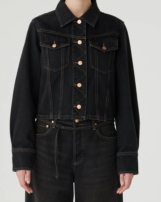 Vivien Denim Jacket - Black Worn
